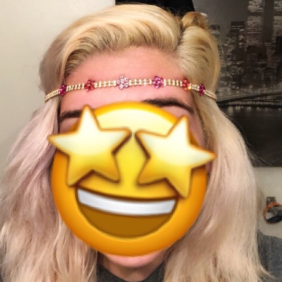 Lariat crystal flower headband/ necklace - Picture 5 of 6